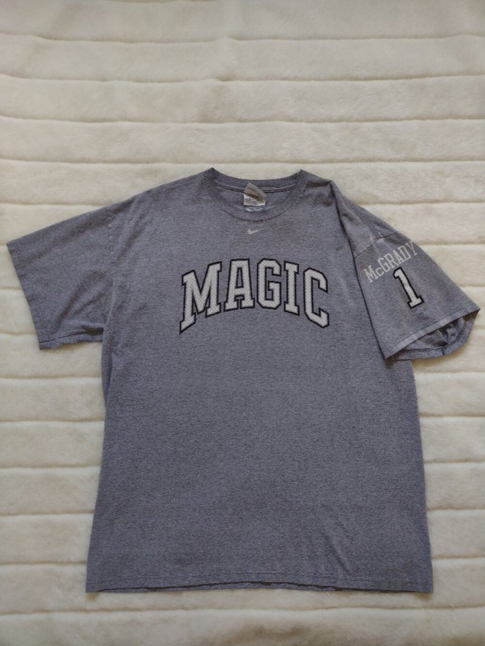 Vintage Nike Men's T-Shirt Orlando Magic McGrady #1 Gray XL